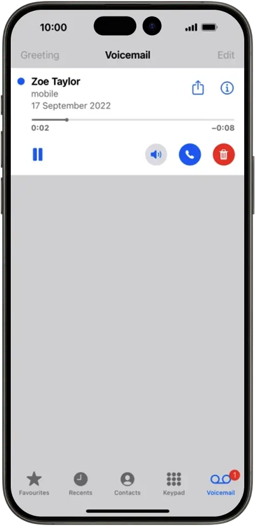 Visual voicemail on iPhone